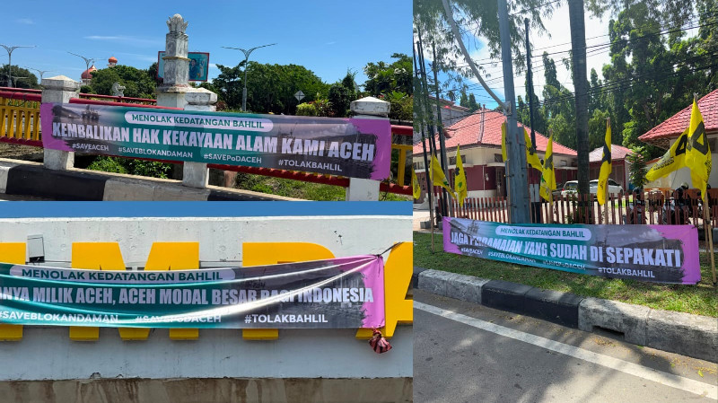 Spanduk Tolak Kedatangan Menteri ESDM Bahlil di Banda Aceh Picu Pertanyaan soal Pengelolaan Blok Andaman