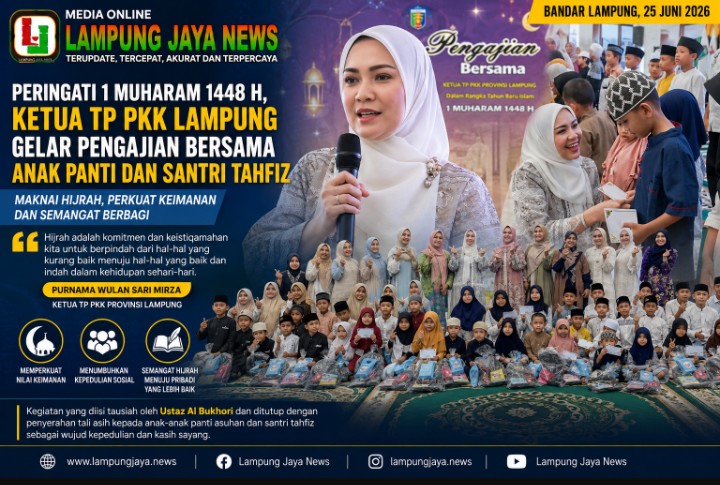 TP PKK Lampung Gelar Pengajian dan Santuni Anak Panti di Mahan Agung, Momentum Muharam 1448 H Jadi Ajang Refleksi Diri
