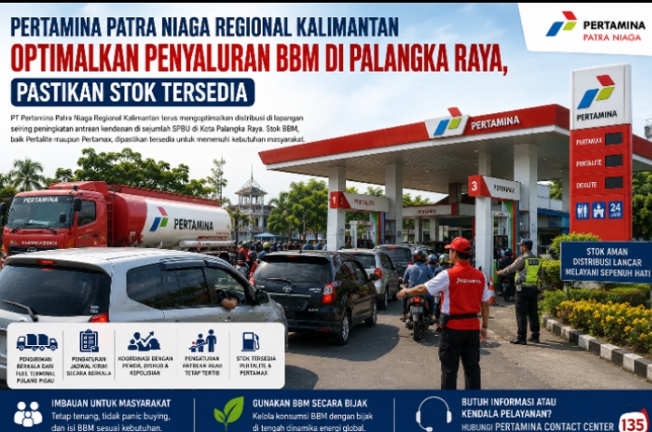 Pertamina Akselerasi Pengiriman BBM ke Palangka Raya Saat Antrean Meningkat