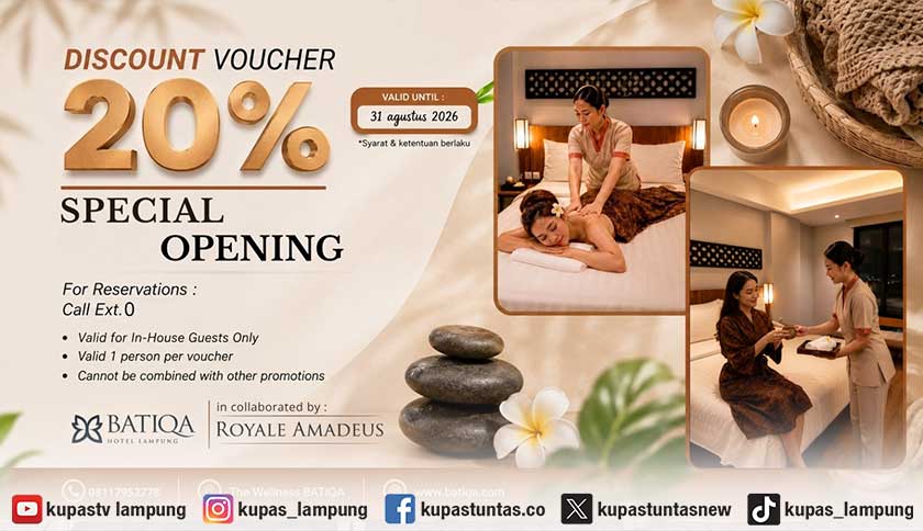 BATIQA Hotel Lampung Resmikan The Wellness Spa di Bandar Lampung, Diskon 20 Persen untuk Semua Treatment