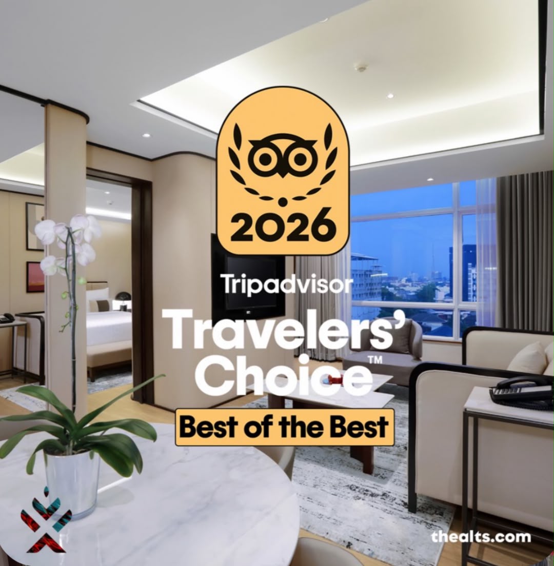 The Alts Hotel Palembang Raih Tripadvisor Best of the Best 2026, Satu-satunya Hotel di Kota Ini yang Dapat Gold Badge