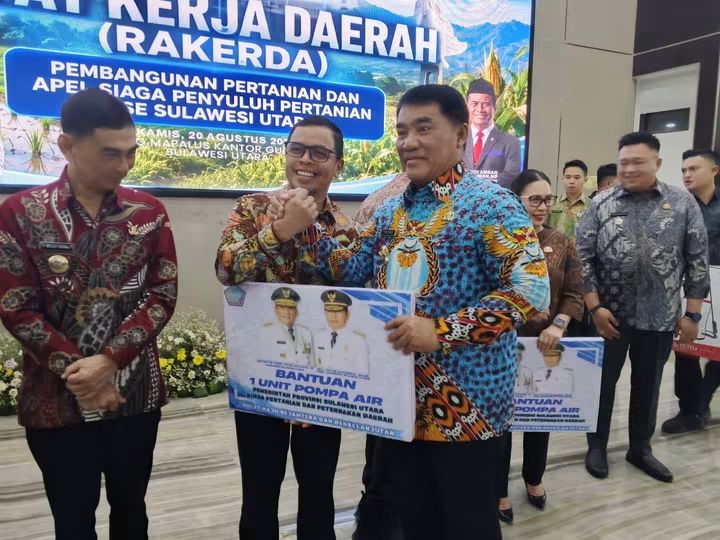 Bupati Boltara Terima Bantuan Pompa Air dari Gubernur Sulut di Rakor Pertanian, Ini Fungsinya untuk Lahan Petani