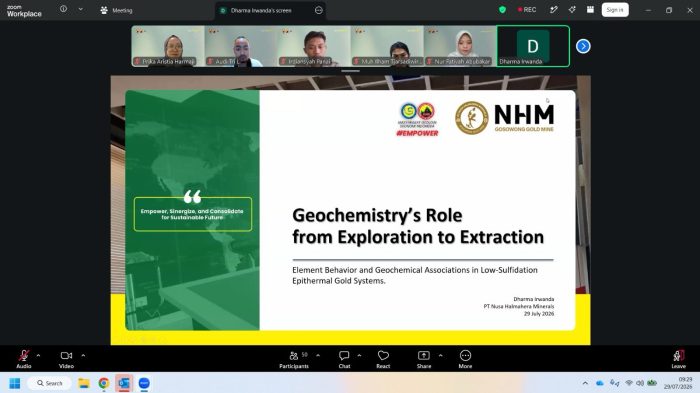 NHM Halmahera Utara Hadirkan Praktisi Geokimia di Webinar MGEI UNG, Bahas Efisiensi Tambang Emas