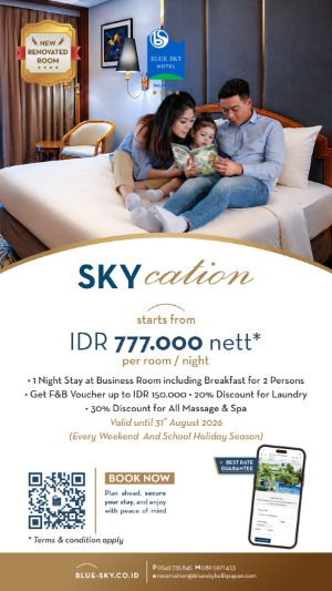 Blue Sky Hotel Balikpapan Luncurkan Promo Akhir Pekan SKYCATION dan Paket Kuliner Keluarga di Golden Palace