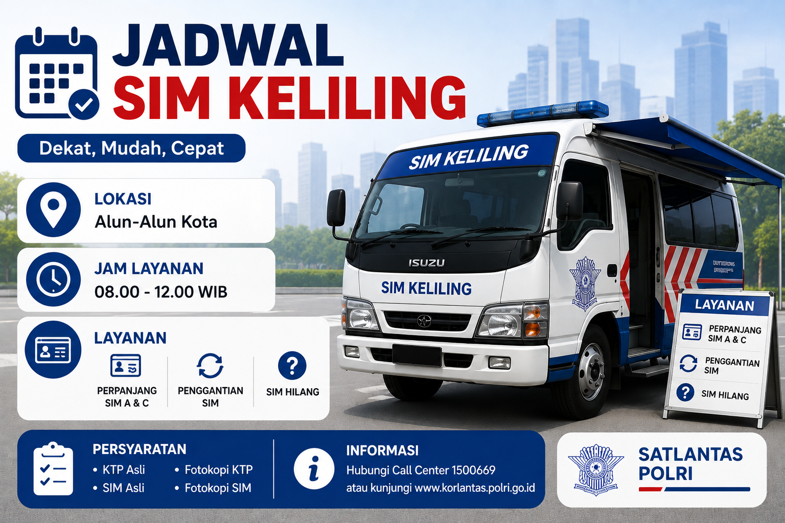 Jadwal SIM Keliling Tangerang Raya Kamis 20 Agustus 2026: 6 Lokasi Layani Perpanjangan SIM A dan C, Cek Syarat dan Biaya