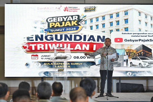 Pemprov Sumut Undi 936 Hadiah untuk Wajib Pajak Taat, Gebyar Pajak Triwulan I 2026 Digelar di Medan