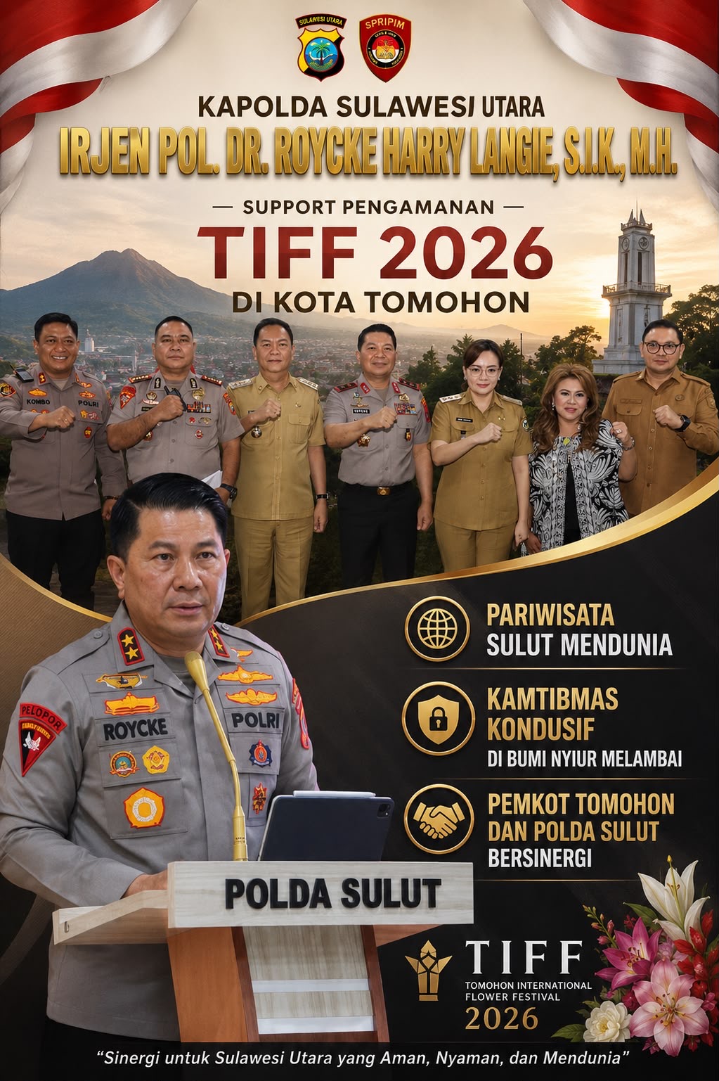 Wali Kota Tomohon Caroll Senduk Temui Kapolda Sulut, Minta Pengamanan Ketat demi Sukseskan TIFF 2026