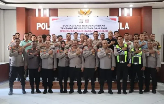 Polda Malut Gelar Gaktibplin di Polres Kepulauan Sula, Personel Diperiksa Senpi dan Diberi Sosialisasi PMH