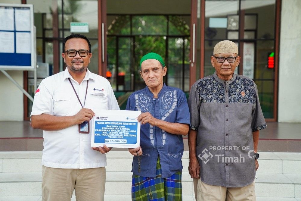 Bantuan PT TIMAH untuk Masjid Nurul Huda di Belitung, Dana CSR Bangun Tempat Wudu hingga Gudang Baru