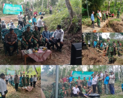 Dandim 0412/LU Letkol Inf Roni Faturohman Pimpin Ground Breaking Jembatan Aramco Perintis Garuda di Tulang Bawang Barat Secara Virtual