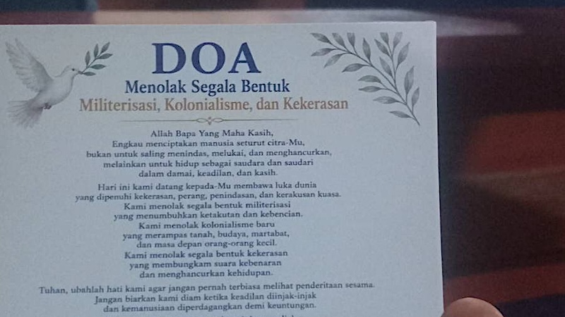 Umat Katolik di Nagekeo Flores Doa Bersama Tolak Militerisasi dan Ekspansi Markas Batalyon, 1.000 Eksemplar Dibagikan