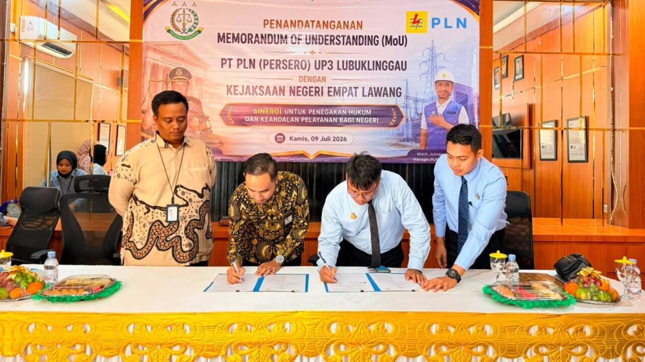 PLN Gandeng Kejari Empat Lawang Lewat MoU, Target Kepastian Hukum demi Layanan Listrik yang Makin Andal