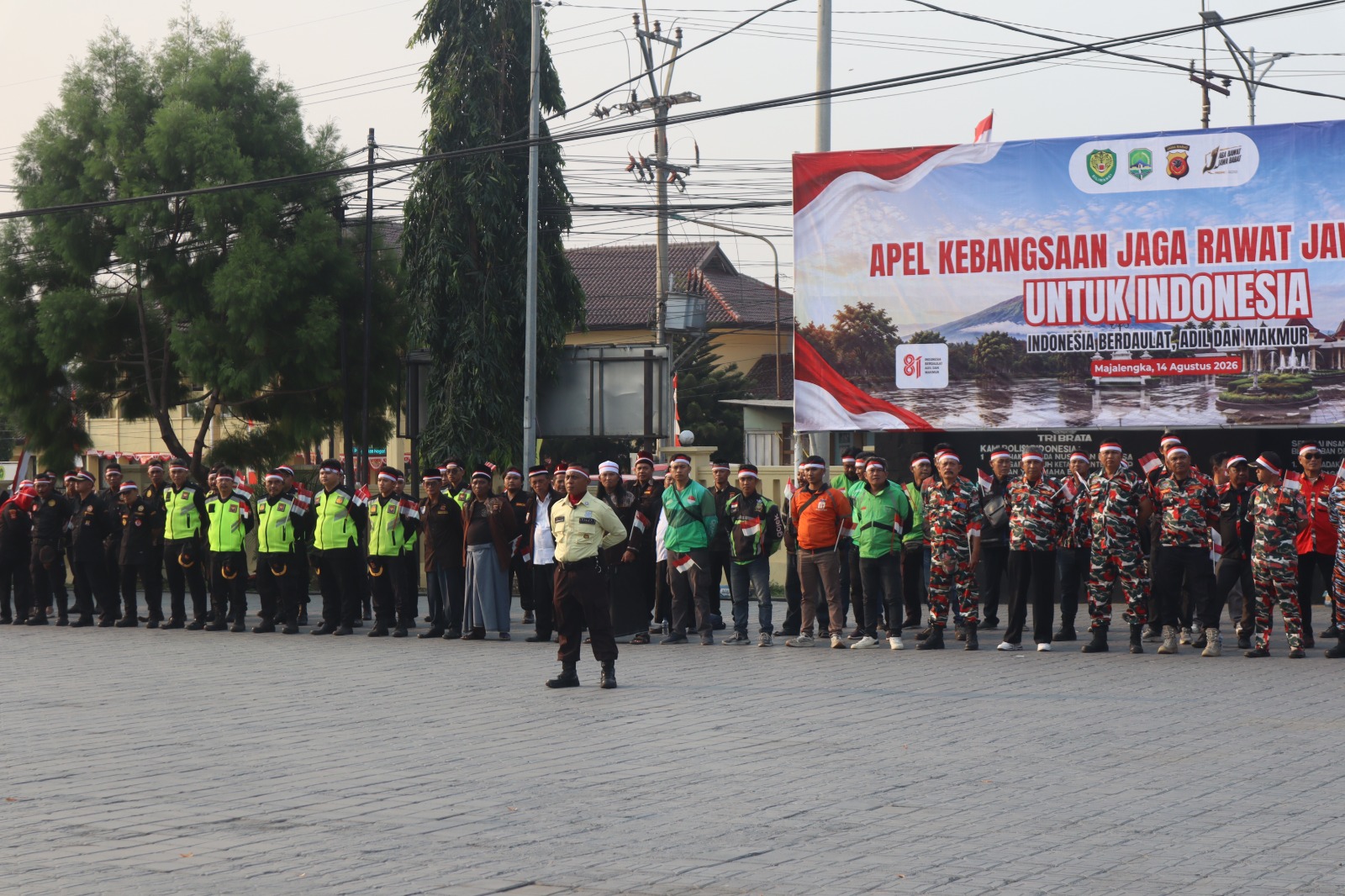 Polres Majalengka Gelar Apel Kebangsaan 'Jaga Rawat Jawa Barat', Satpam Jadi Komandan Upacara