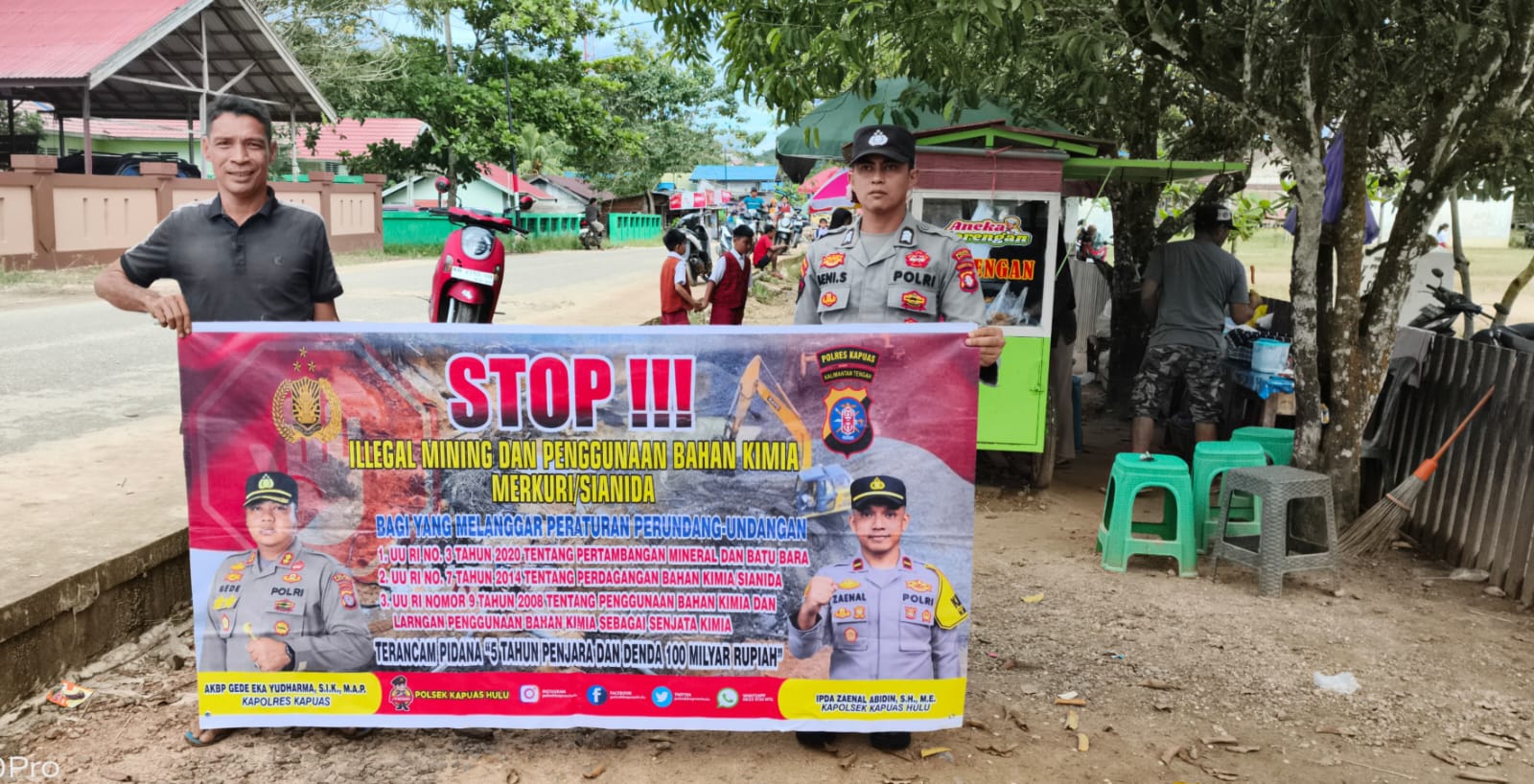 Polsek Kapuas Hulu Gencar Sosialisasi Larangan Tambang Ilegal dan Bahan Kimia Berbahaya ke Warga Desa Sei Hanyo