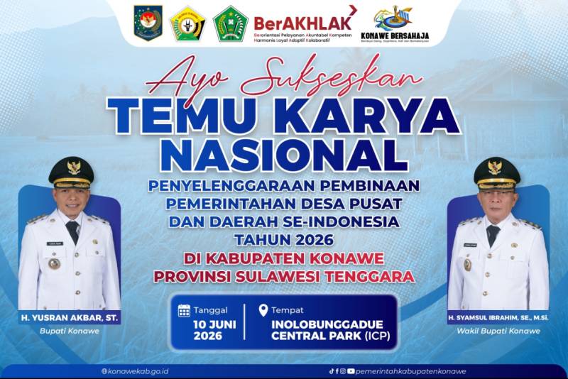 Kabupaten Konawe Sultra Jadi Tuan Rumah Temu Karya Nasional Pemerintahan Desa 2026, Bupati Siapkan ICP Unaaha