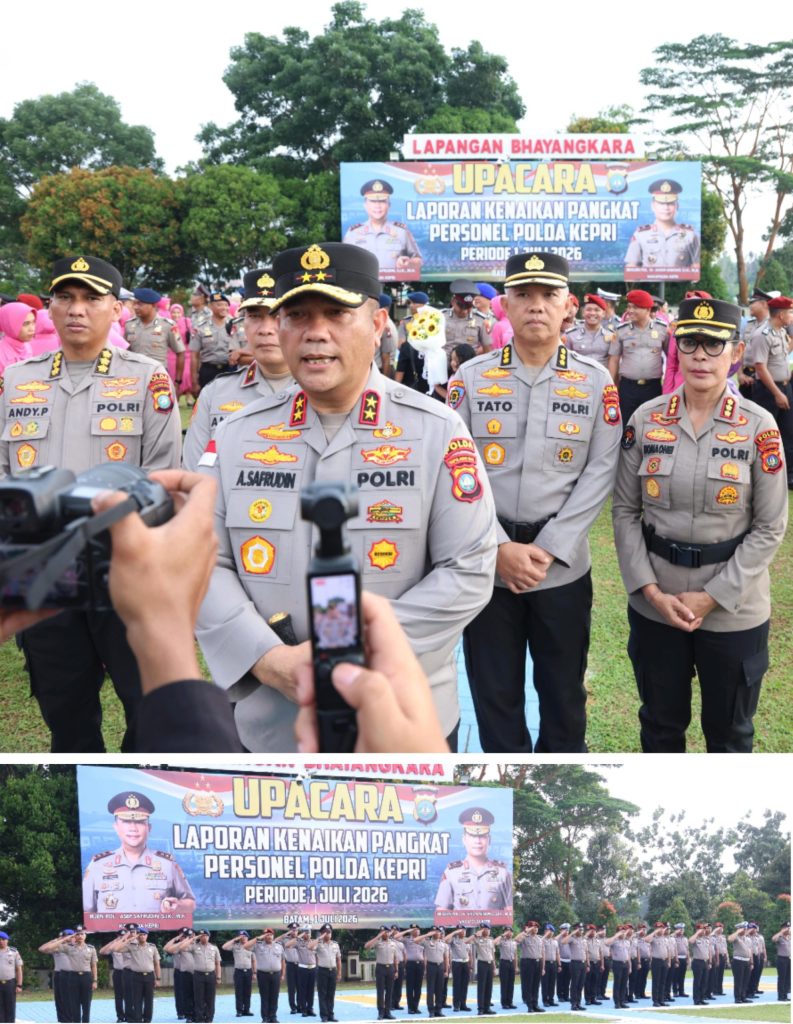 Polda Kepulauan Riau Naikkan Pangkat 567 Personel Periode Juli 2026, 26 Perwira dan 520 Bintara