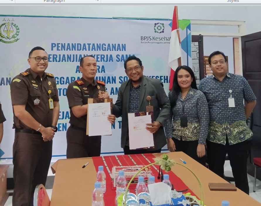 BPJS Kesehatan dan Kejaksaan Negeri Kepulauan Tanimbar Teken Kerja Sama, Awasi Kepatuhan Pemberi Kerja Bayar Iuran