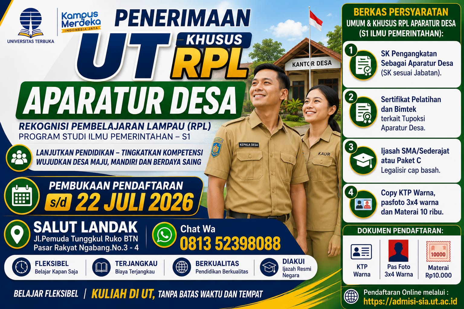 Aparatur Desa di Landak Bisa Kuliah S1 Ilmu Pemerintahan Gratis Potongan 50 SKS, Ini Syaratnya