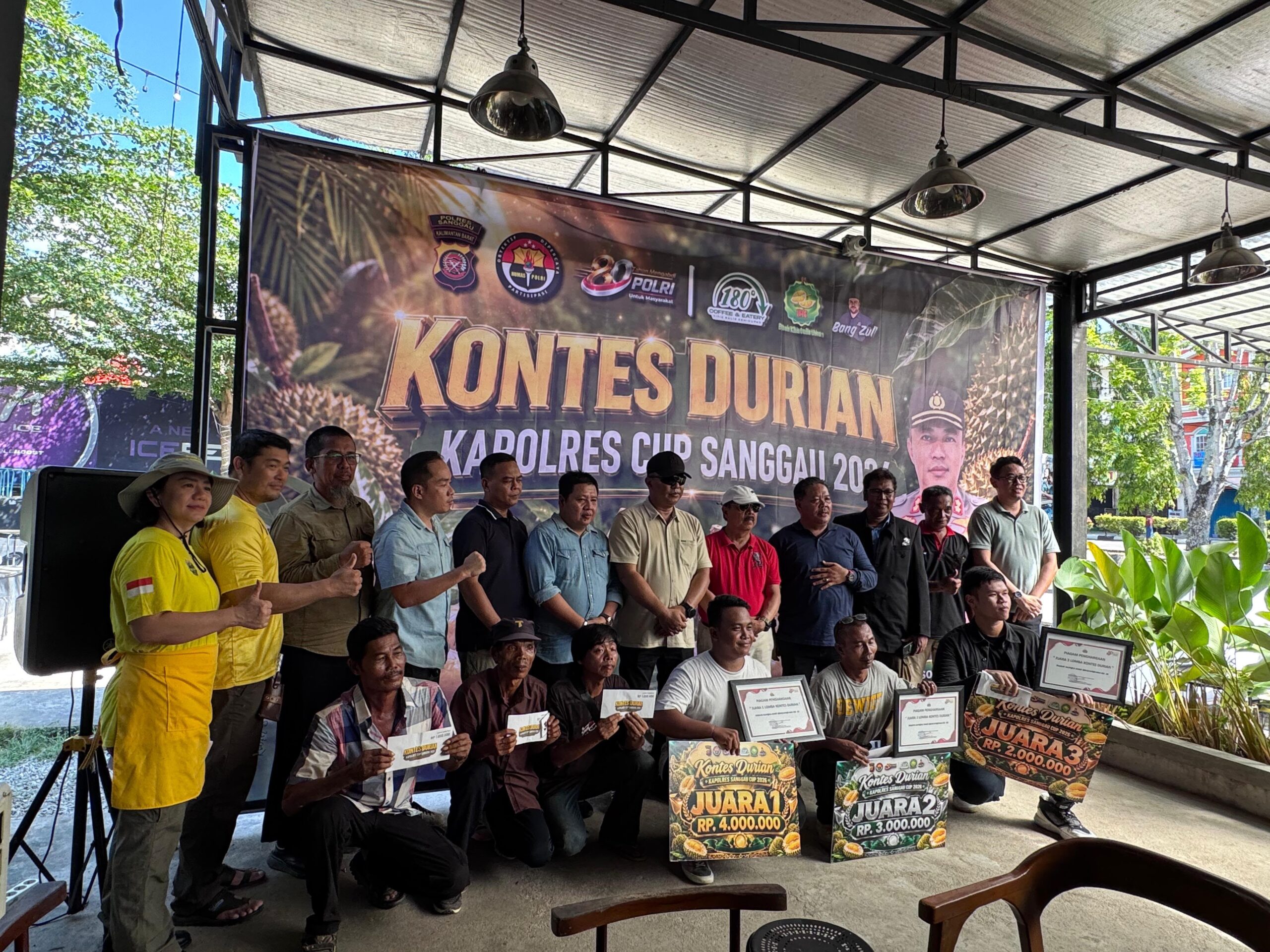 Enam Durian Juara Kontes Kapolres Sanggau Cup 2026 Mulai Dijual di Pontianak, Harga Capai Rp150 Ribu per Kilogram