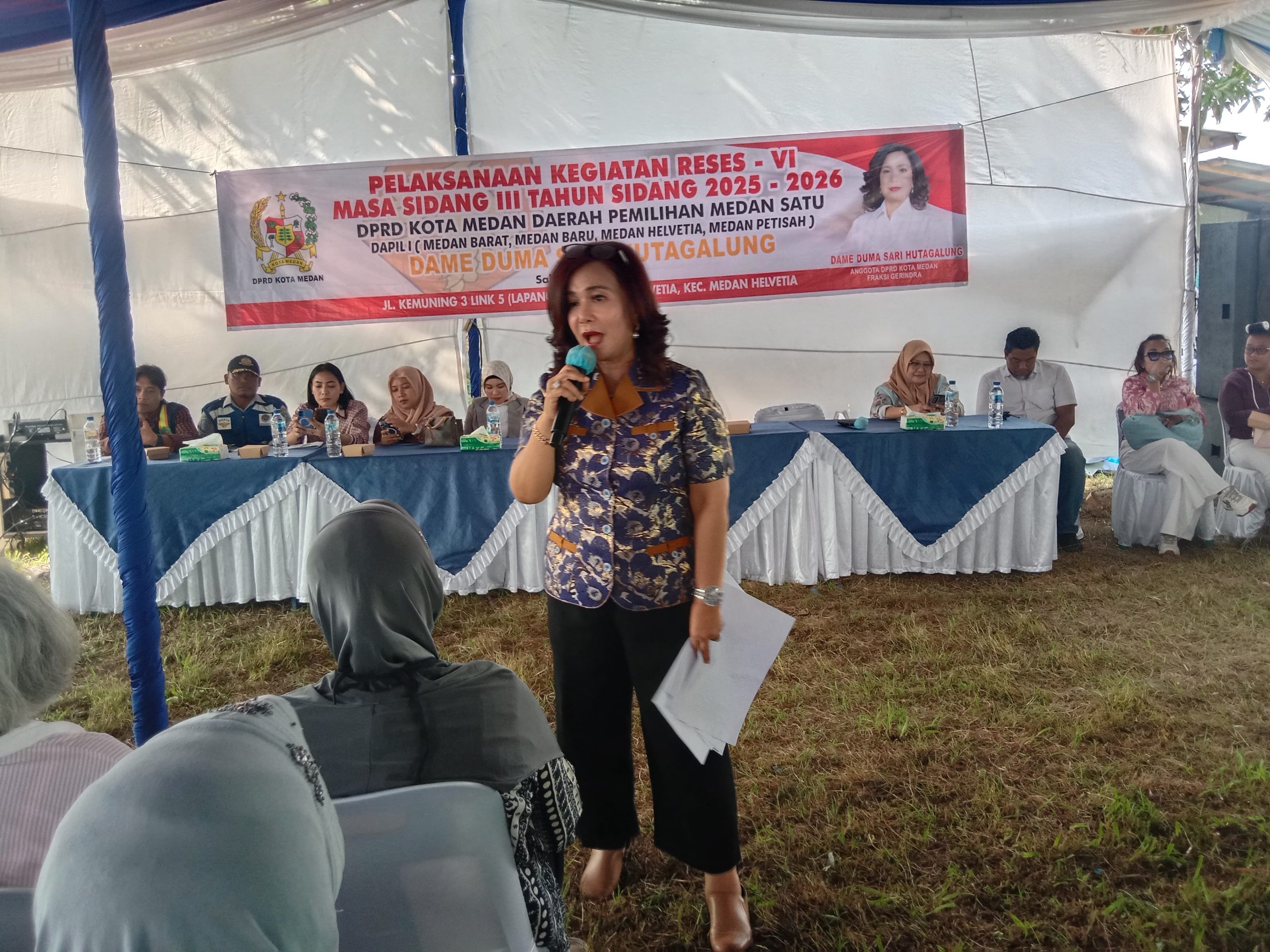 Anggota DPRD Medan Dame Duma Serap Aspirasi Warga Helvetia: PJU Minim hingga Lapangan Terbengkalai