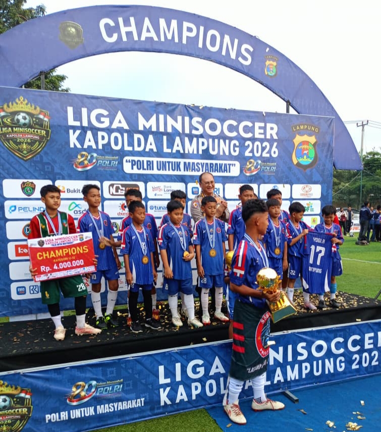 BMP Warrior Pringsewu Juara Liga Minisoccer U-12 Kapolda Lampung 2026, Taklukkan Raden Intan Lewat Adu Penalti