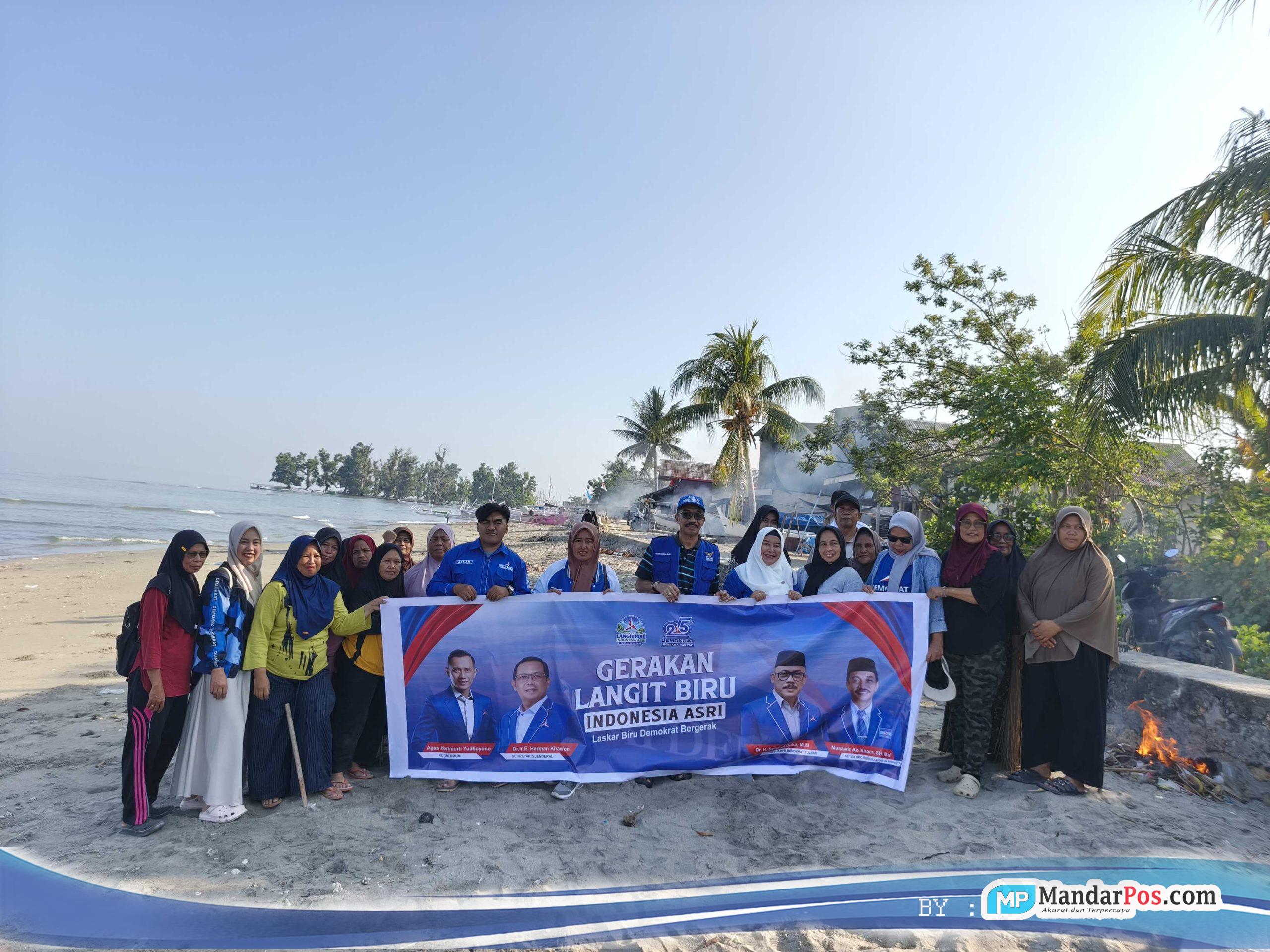 HUT ke-25 Partai Demokrat, DPC Pasangkayu Bersihkan Pantai Bambaloka dan Gelar Lomba Balap Katinting