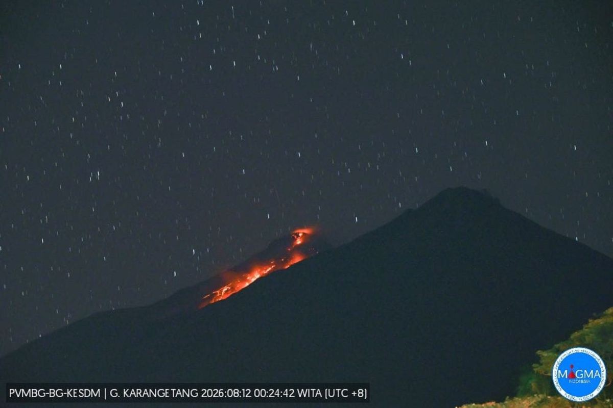 Luncuran Lava Pijar Gunung Karangetang Capai 1.000 Meter ke Kali Sumpihi, Warga Dua Kampung Diminta Waspada
