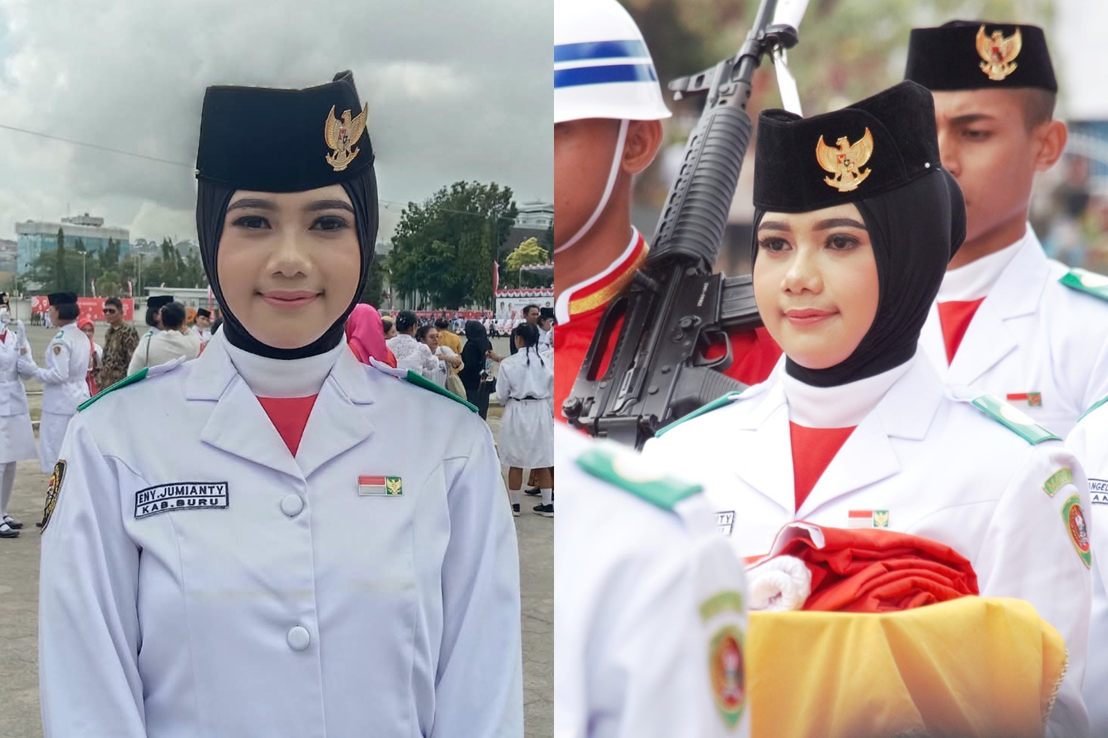 Siswi Asal Buru Eny Jumianti Jadi Pembawa Baki Bendera di Upacara HUT ke-81 RI di Ambon, Gantikan Angel Tuhepary