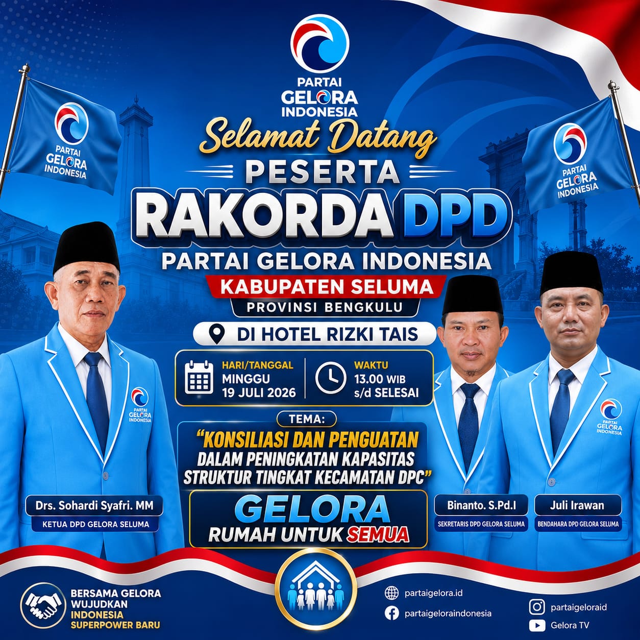 DPD Partai Gelora Seluma Gelar Rakorda 2026, Fokus Perkuat Struktur Kecamatan Jelang Verifikasi Faktual Pemilu 2029
