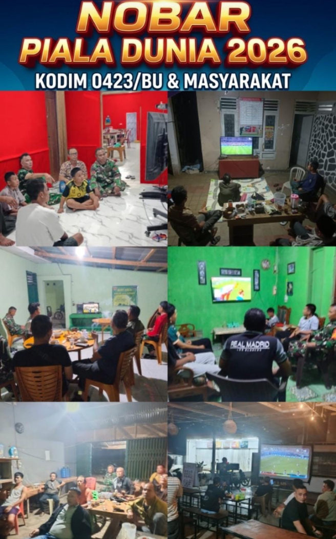 Nobar Piala Dunia 2026 Digelar Serentak di Seluruh Koramil Bengkulu Utara, Dandim: Momentum Perkuat Persatuan