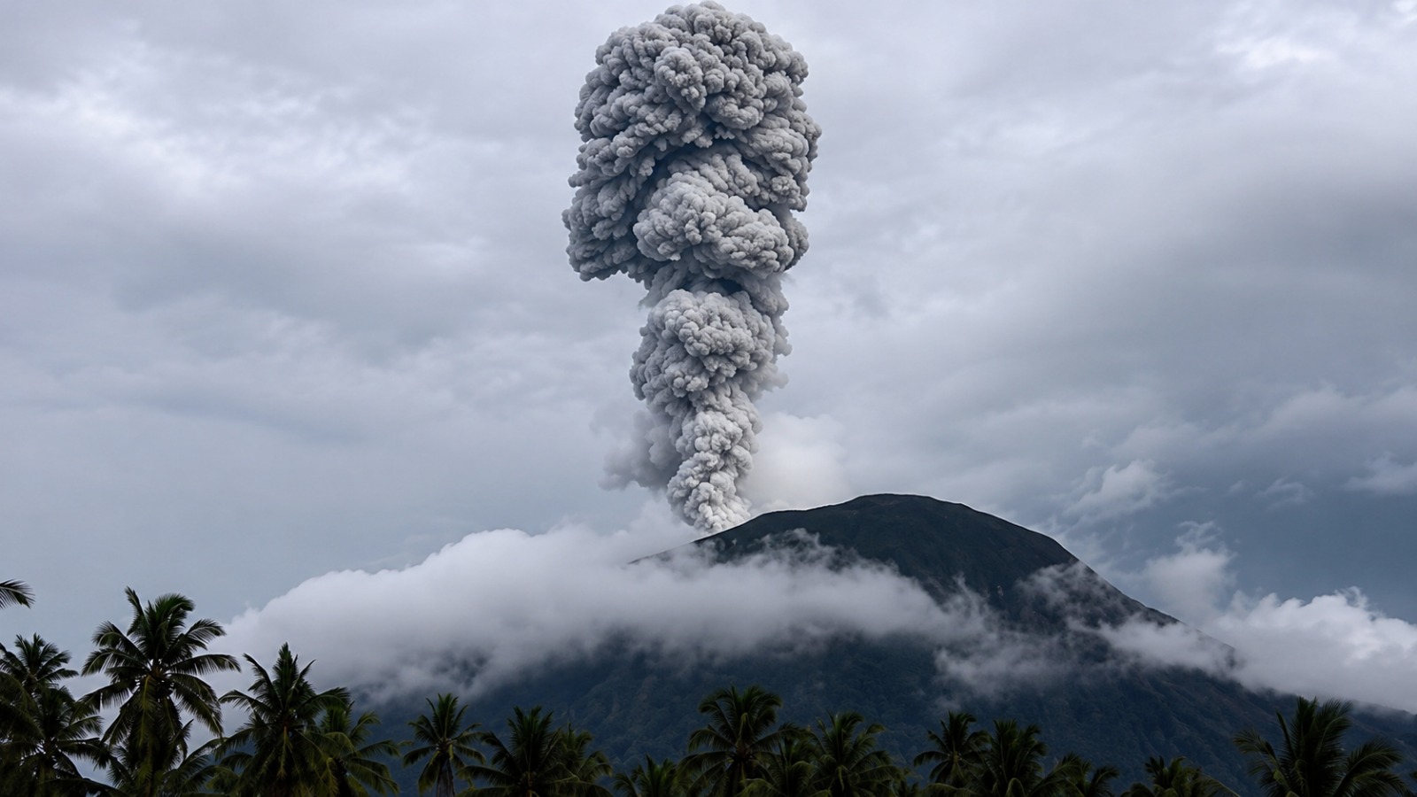 Gunung Ibu di Halmahera Barat Erupsi Pagi Ini, Kolom Abu Vulkanik Capai 800 Meter, Warga Diminta Waspada