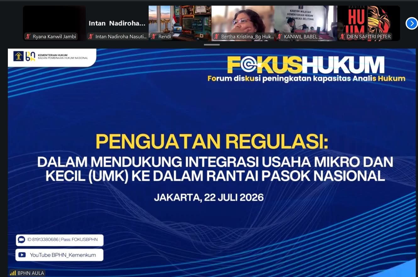 Kanwil Kemenkum Jambi Ikuti Sosialisasi PP Nomor 30 Tahun 2026, Aturan Baru Tarif PNBP Mulai Agustus