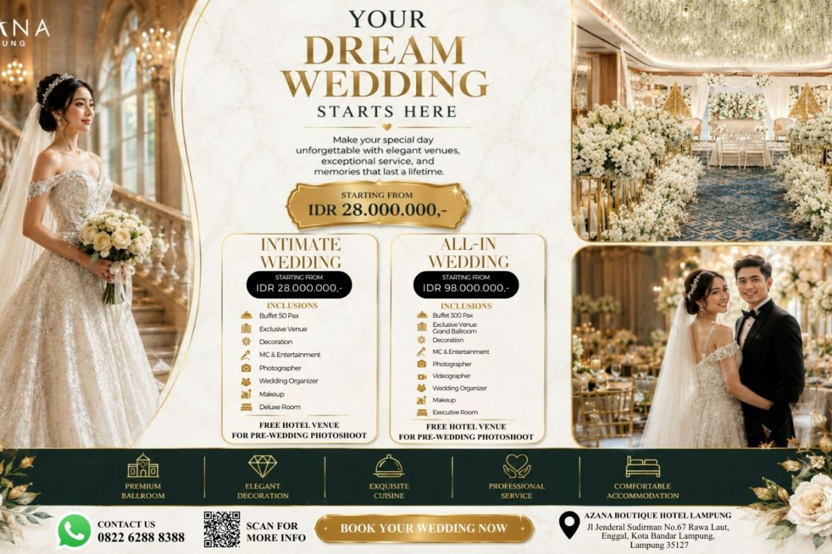 Azana Boutique Hotel Lampung Tawarkan Paket Pernikahan Mulai Rp28 Juta di Wedding Fair LCM Bandarlampung