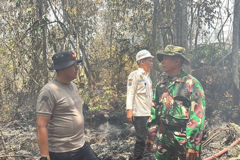 Polda Kaltara Kembali Padamkan Titik Api di Lahan Gambut 11,5 Hektare Tanjung Selor, Selang 1,5 Kilometer