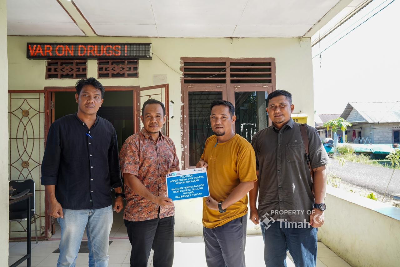 Bantuan Pos Kamling dan HT dari PT Timah untuk Desa Tanjung Gunung, Perkuat Keamanan Lingkungan di Bangka Tengah