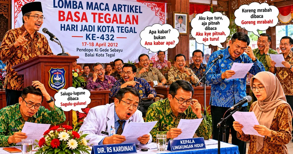 Lomba Maca Artikel Basa Tegalan Antar Kepala SKPD Kota Tegal Diwarnai Salah Ucap dan Gelak Tawa, Sekda Jadi Sasaran Ledekan