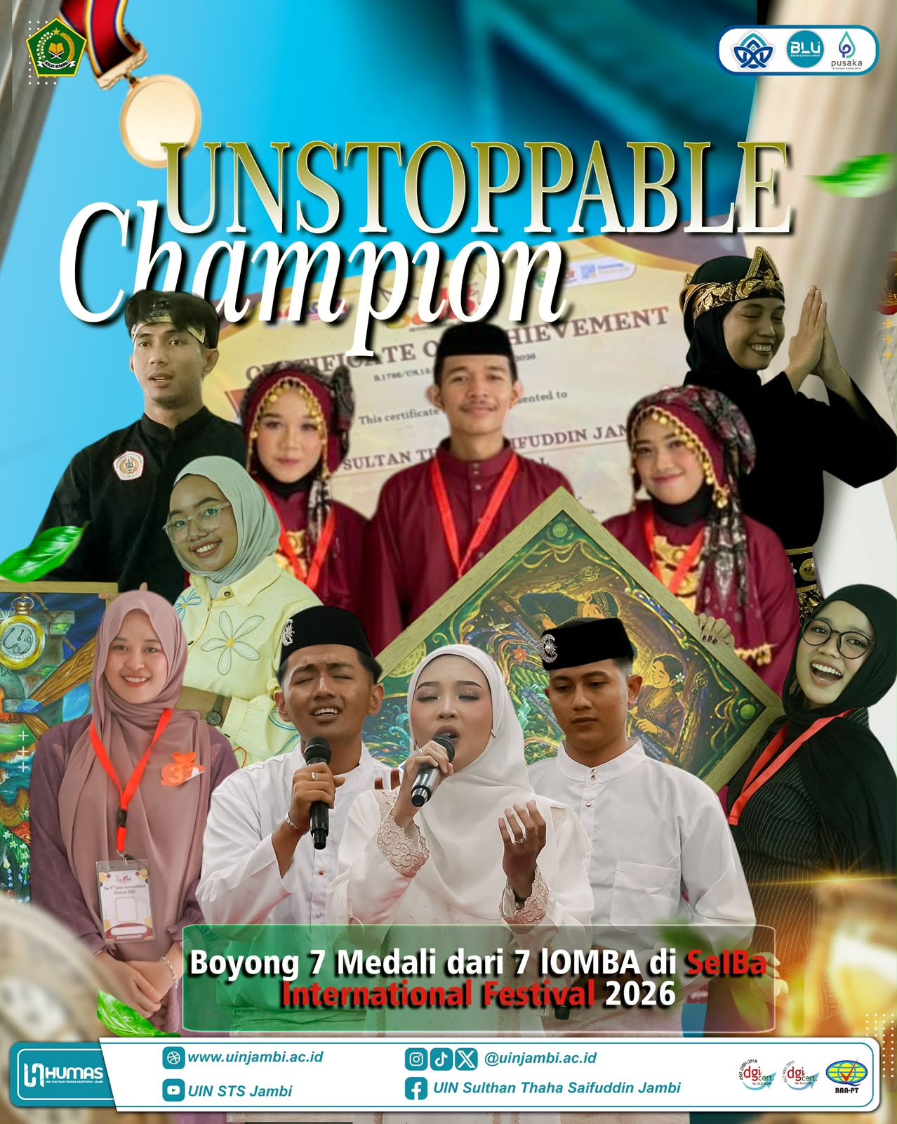8 Medali Emas dan Perak di SeIBa International Festival 2026, UIN STS Jambi Buktikan Mentalitas Juara Mahasiswa