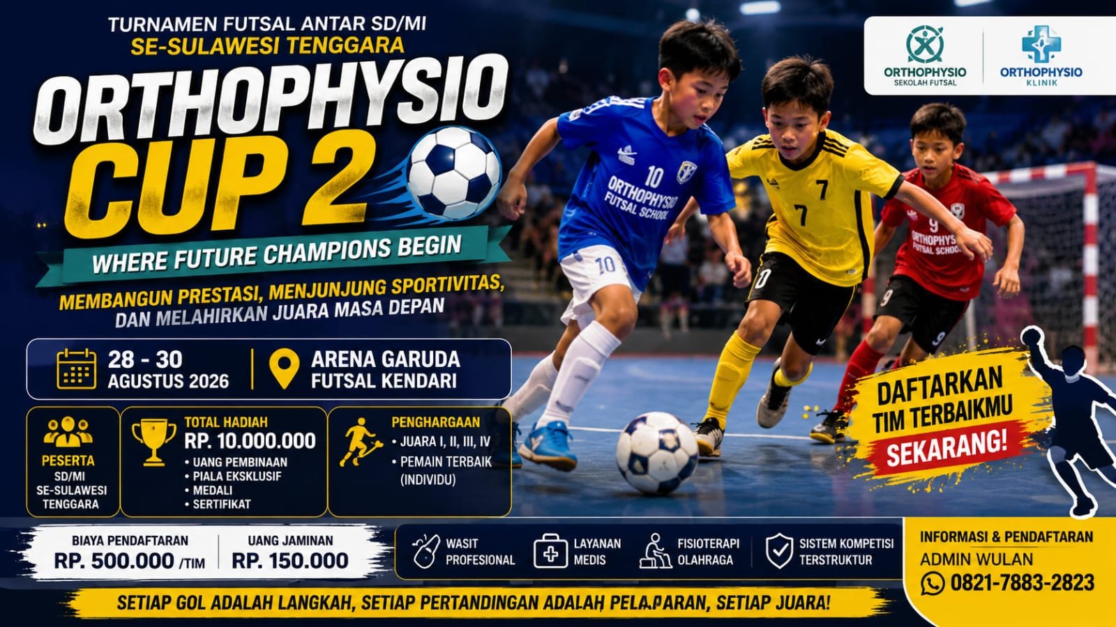 ORTHOPHYSIO CUP 2 di Kendari Siap Cetak Bibit Atlet Futsal Sulawesi Tenggara, Total Hadiah Rp10 Juta