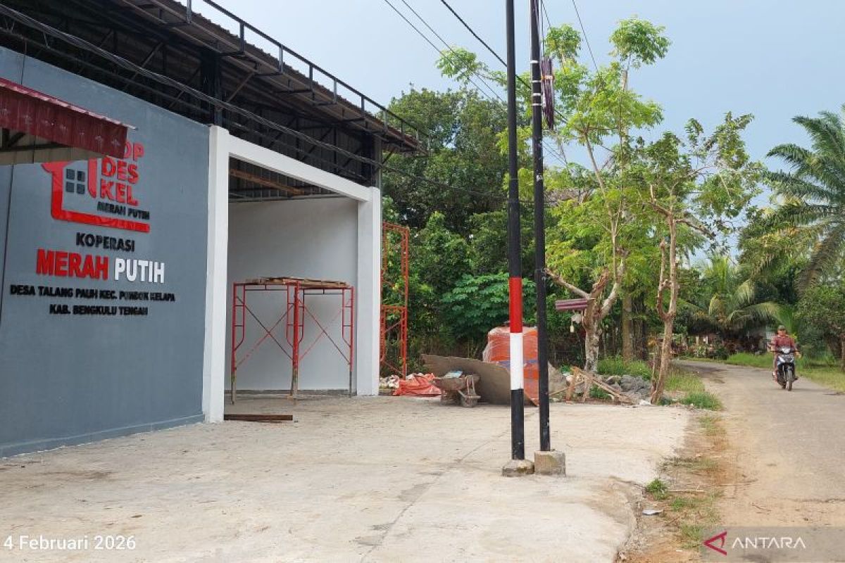 370 Gerai Koperasi Merah Putih di Bengkulu Rampung Dibangun, 138 Unit Siap Beroperasi