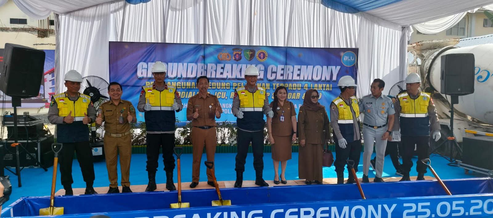 Polresta Palangka Raya Kawal Groundbreaking Gedung Pelayanan Terpadu RS Bhayangkara, Fasilitas ICU dan Hemodialisis Dibangun