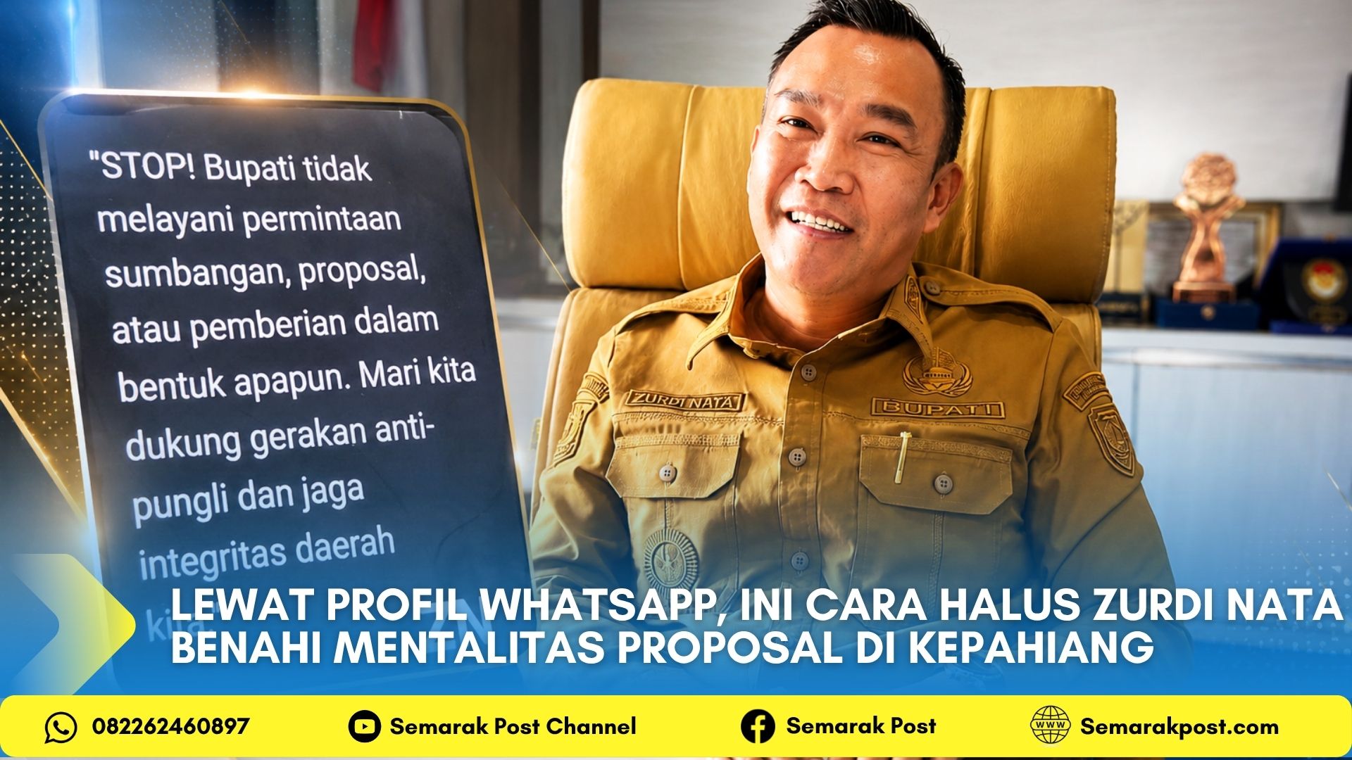 Bupati Kepahiang Zurdi Nata Pasang Foto Profil WA Berisi Penolakan Proposal, Ini Tujuannya