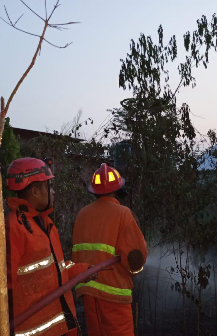Kebakaran Lahan di Mesuji Kembali Terjadi, Semak Belukar di Simpang Pematang Hangus, Diduga akibat Bakar Sampah
