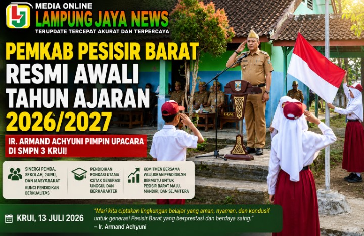 Hari Pertama Sekolah di Pesisir Barat, Asisten I Armand Achyuni Tekankan Disiplin dan Karakter untuk Generasi Unggul
