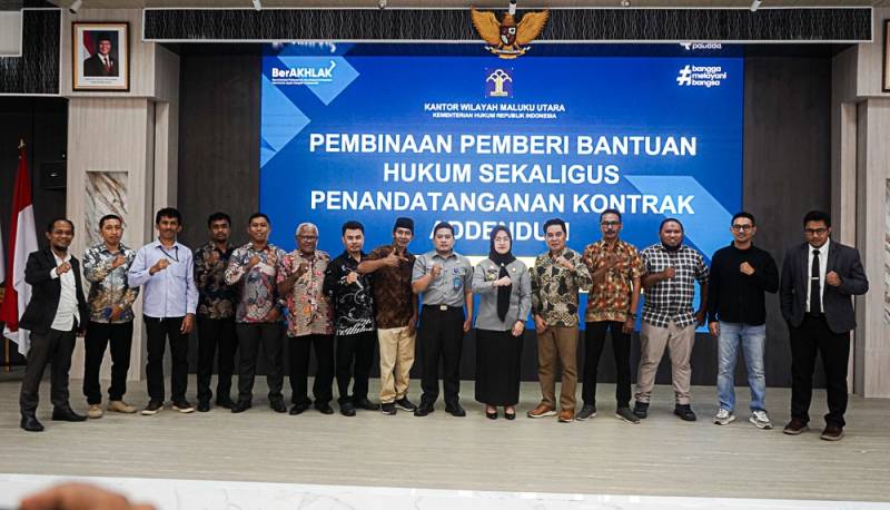 Kemenkum Maluku Utara Teken Adendum Bantuan Hukum untuk Warga Miskin, 13 Organisasi Terlibat