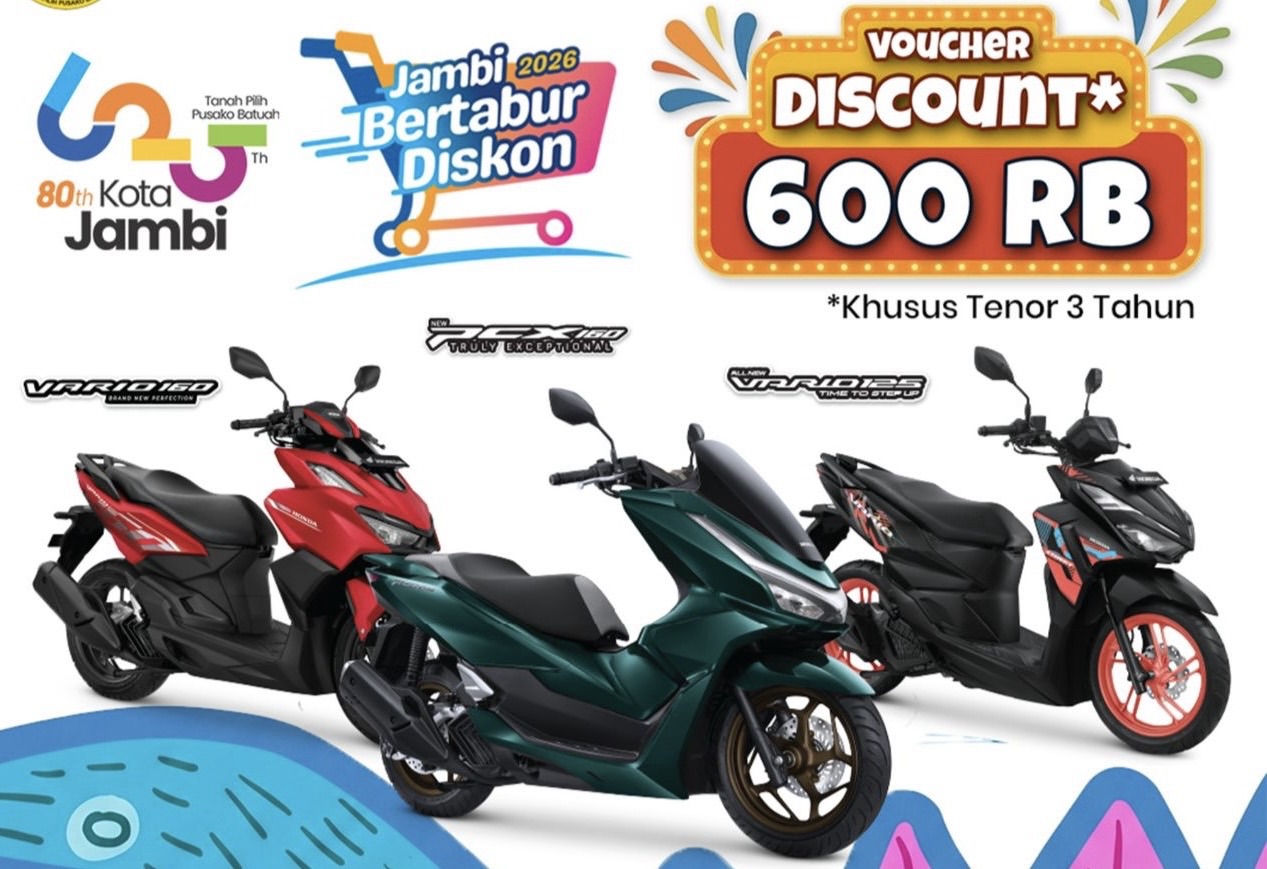 Diskon Motor Honda Hingga Rp600 Ribu di Kota Jambi, Bisa Dicicil 3 Tahun Selama HUT ke-80