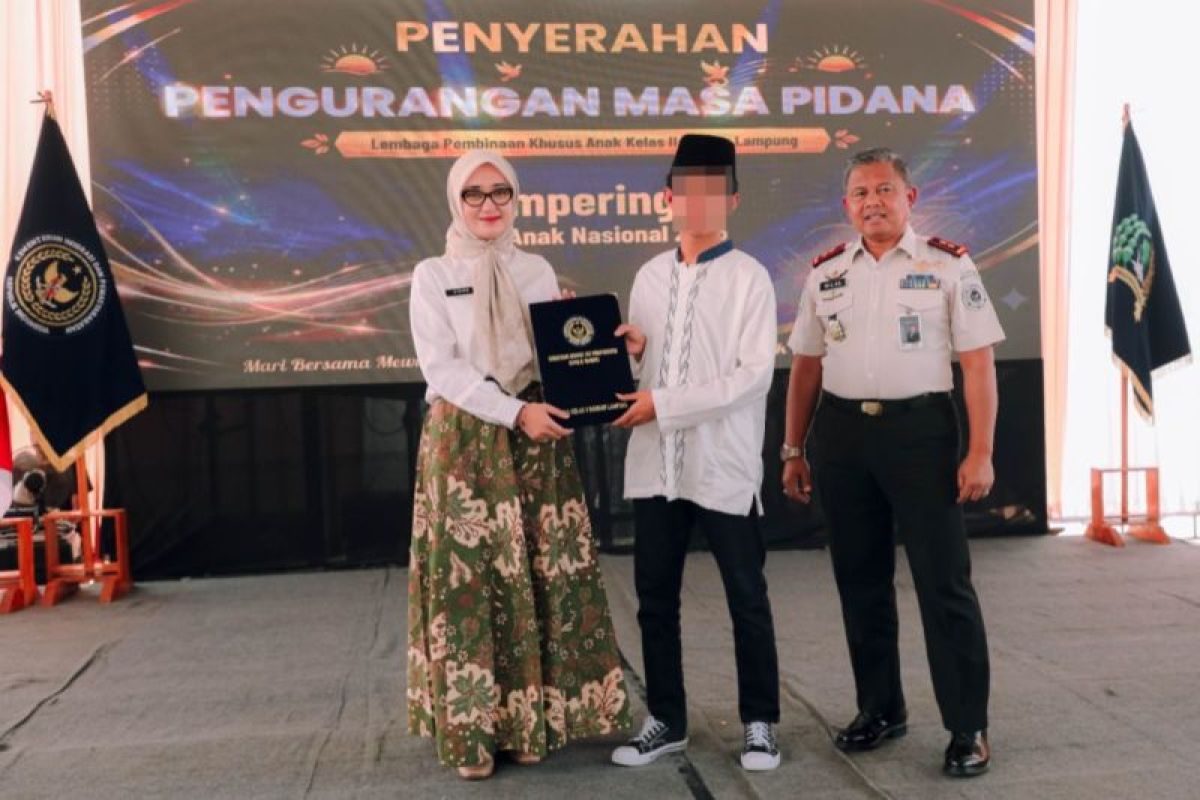 45 Anak Binaan LPKA Bandarlampung Terima Remisi Hari Anak, Wagub Sebut Bentuk Negara Penuhi Hak Mereka