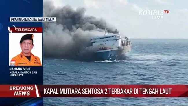 Kapal Mutiara Sentosa 2 Terbakar di Perairan Sumenep, 250 Penumpang Dievakuasi, 40 Orang Masih di Atas Kapal