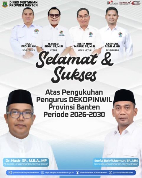 Dinas Pertanian Banten Optimistis DEKOPINWIL Periode 2026–2030 Perkuat Koperasi sebagai Fondasi Ekonomi Kerakyatan