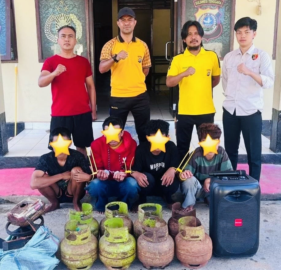 Polsek Sawa Bekuk Empat Pelaku Pencurian Lintas Desa di Konawe Utara, 12 TKP Terungkap