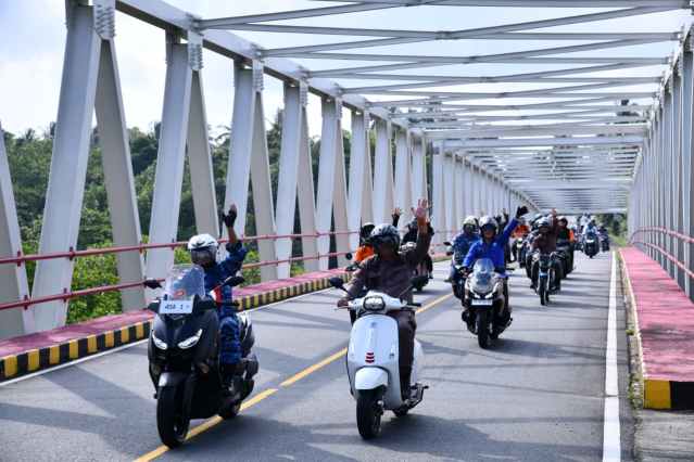 Touring Kemerdekaan di Natuna Diikuti Puluhan Instansi, Danlanud Raden Sadjad Pimpin Konvoi Merah Putih